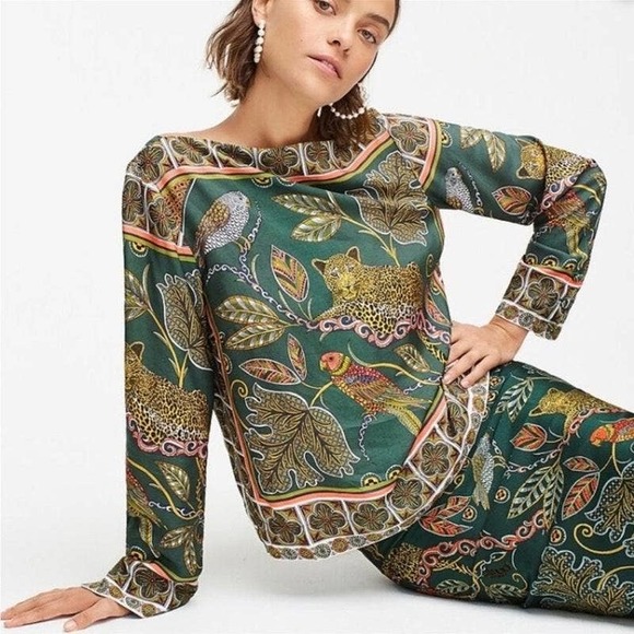 J. Crew Tops - J. Crew | Rare Ornate Jungle Print Boat Neck Top | Small